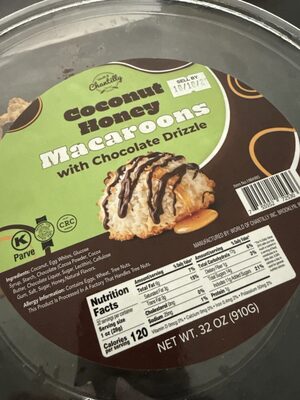 Coconut Honey Macaroons With Chocolate Drizzle