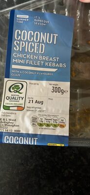 Coconut Spiced Chicken Breast Mini Fillet Kebabs