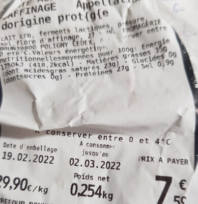 Comté AOP affinage 30 mois