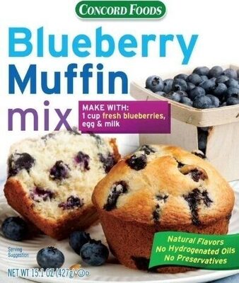 Concord blueberry muffin mix boxes