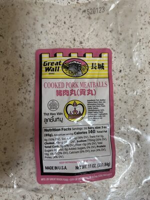 Cooked Pork Meatballs