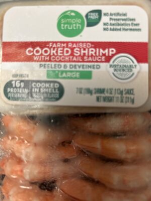 Cooked Shrimp with Cocktail Sauce