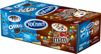 Cookies 'n cream oreo & vanilla m&ms yogurt cup