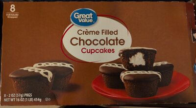 Crème Filled Chocolate Cupcakes