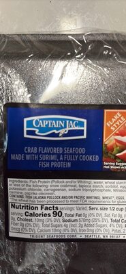 Crab Flavored Seafood Made With Surimi, A Fully Cooked Fish Protein