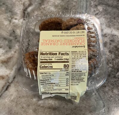 Cranberry Orange Flavored Oatmeal Cookies