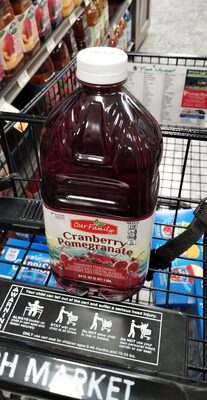 Cranberry pomegranate flavored juice cocktail blended with grape juice from concentrate, cranberry pomegranate