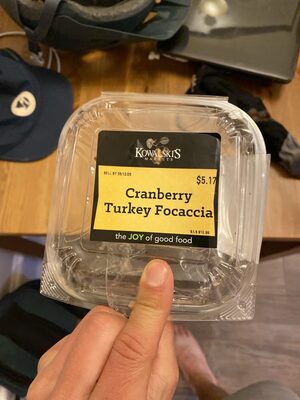 Cranberry turkey focaccia