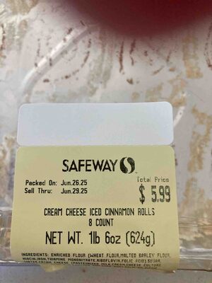 Cream Cheese Iced Cinnamon Rolls 8 Count