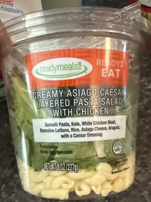 Creamy Asiago Caesar Layered Pasta Salad With Chicken