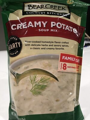 Creamy potato slow-cooked homestyle flavor crafted with delicate herbs and savory spices soup mix, creamy potato