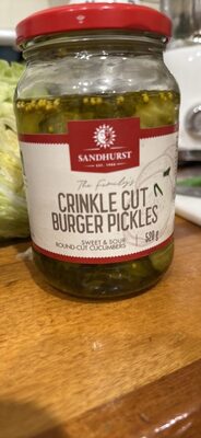CRINKLE CUT BURGER PICKLES Sweet & Sour Round-Cut Cucumbers