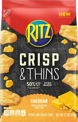 Crisp & thins cheddar potato and wheat chips