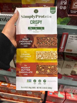 Crispy Bars (dark Chocolate Almond, Lemon Coconut, Peanut Butter Chocolate)