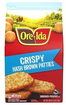 Crispy Hash Brown Patties, Shredded Potatoes, 3 lb Bag