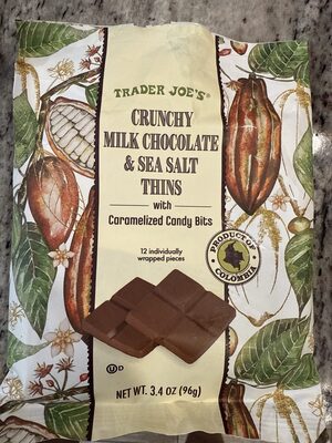 Crunchy Milk Chocolate & Sea Salt Thins with Caramelized Candy Bits