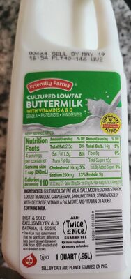 Cultured Low-fat Buttermilk With Vitamins A & D