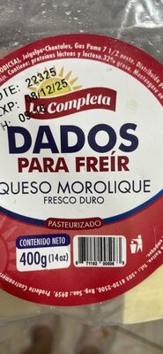 DADOS PARA FREÍR QUESO MOROLIQUE FRESCO DURO