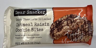 Dark Chocolate Drizzled Oatmeal Raisin Cookie Bites