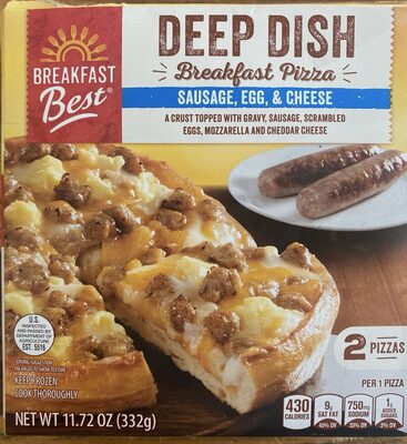 Deep Dish Breakfast Pizza Sausage Egg & Cheese