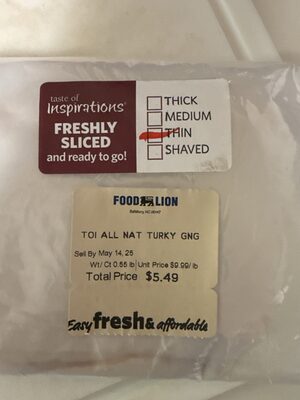 Deli Sliced Thin Turkey