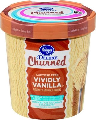 Deluxe churned vividly vanilla ice cream