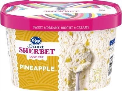 Deluxe low fat pineapple sherbet