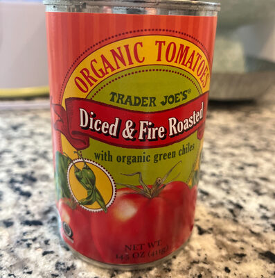 Diced & Fire Roasted Organic Tomatoes with organic green chilies