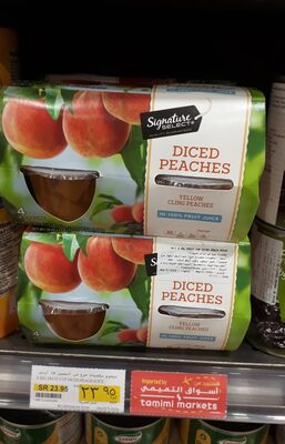 Diced yellow cling peaches in 100% fruit juice