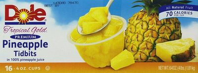 Dole tropical Gold tidbits in oineappke juice