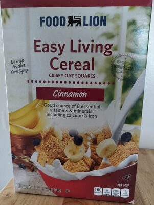 Easy Living Cereal, Crispy Oat Squares, Cinnamon