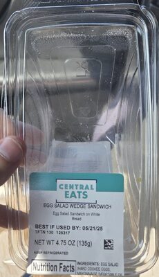 Egg Salad Wedge Sandwich on White Bread