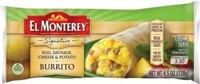 Egg sausage cheese & potato burrito
