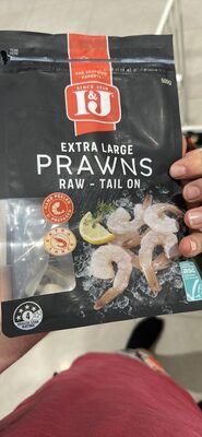 Extra Large Prawns Raw - Tail On