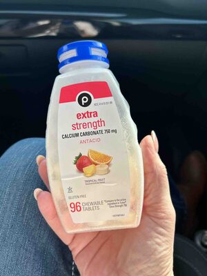 Extra Strength Calcium Carbonate 750 Mg Antacid Tropical Fruit Chewable Tablets