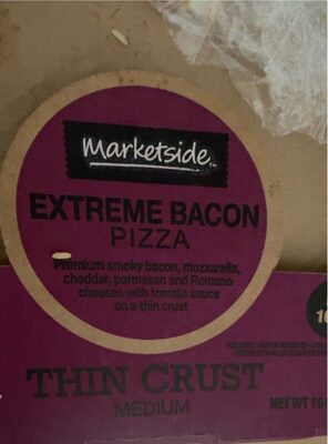 Extreme bacon pizza thin crust medium