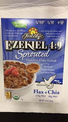 Ezekiel 4:9, Flax + Chia Sprouted Flourless Flake Cereal