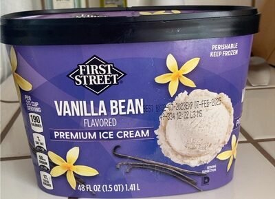 First street vanilla bean premium ice cream