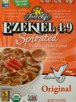 Food for life, ezekiel 4:9, original sprouted flourless flake cereal