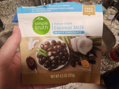 Freeze dried coconut milk in milk chocolate