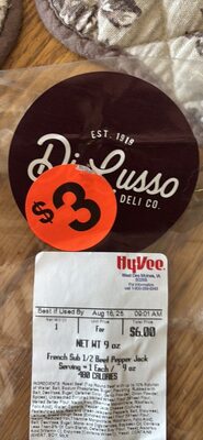 French Sub 1/2 Beef Pepper Jack