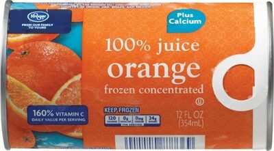 Frozen orange juice plus calcium concentrate