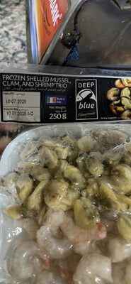 Frozen Shelled Mussel, Clam, and Shrimp Trio