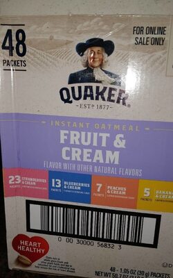 Fruit &cream instant oatmeal