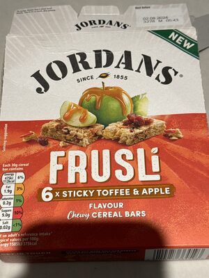 Frusli 6 X Sticky Toffee & Apple Cereal Bars