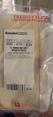 FS Hannaford White American Cheese