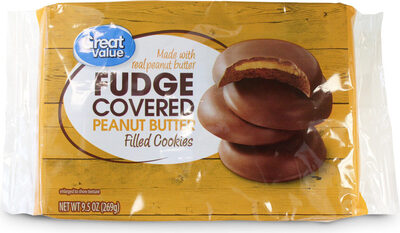 Fudge Covered Peanut Butter Filled Cookies
