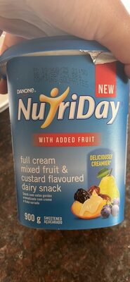 full cream mixed fruit & custard flavoured dairy snack