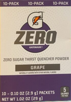 G Zero Grape Flavored Thirst Quencher Powder