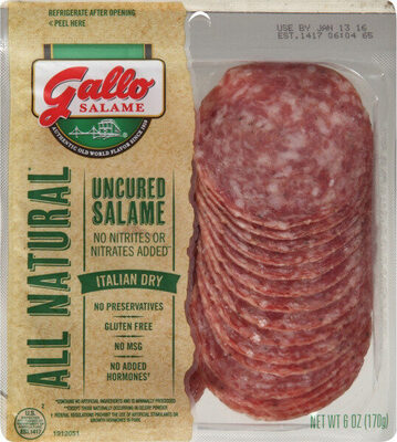 Gallo all natural italian dry uncured salame